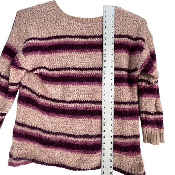 Torrid Sweater Womens Plus 2X Pink Striped Fuzzy Long Sleeve Y2K Preppy Casual - Picture 4 of 7